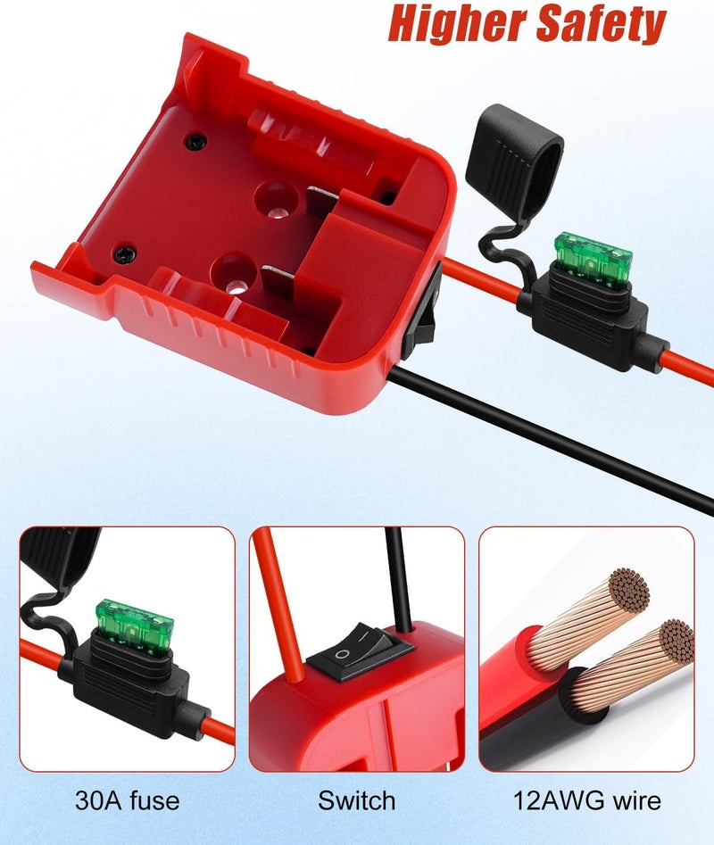 UTKFHT Power Wheel Adapter Kit Compatible with Milwaukee 18V Battery with Voltage Regulator Fuse and Wire Terminals, Battery Conversion Kit for DIY Radio Controlled Truck, Robotics and Car Toys - Image 4